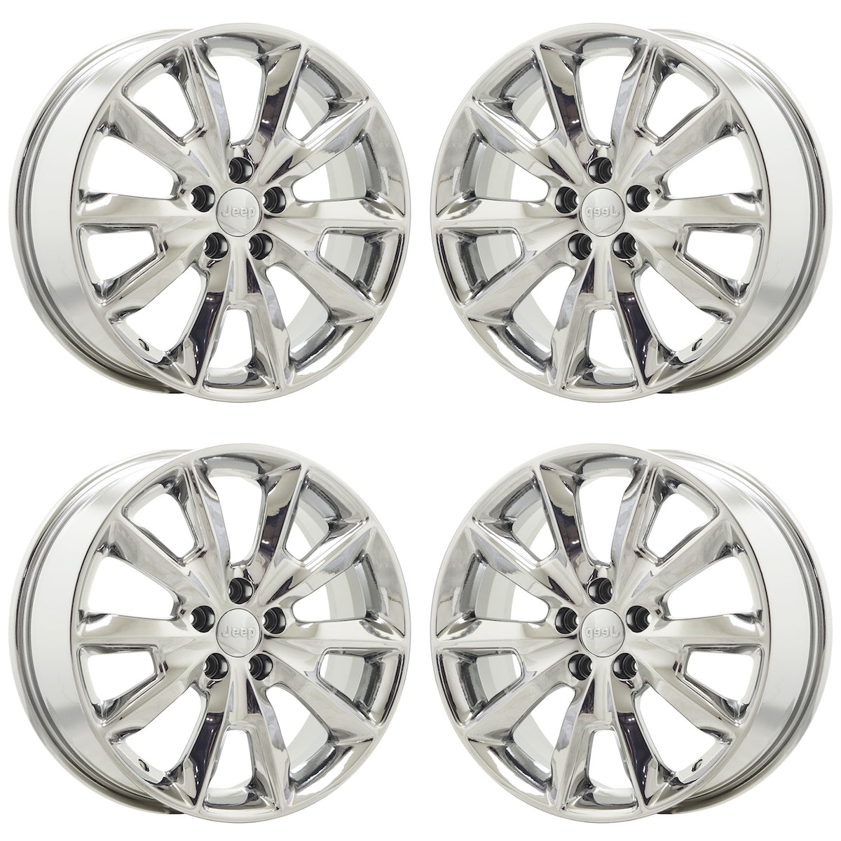 18" Jeep Cherokee Bright Chrome wheels rims Factory OEM set 9132